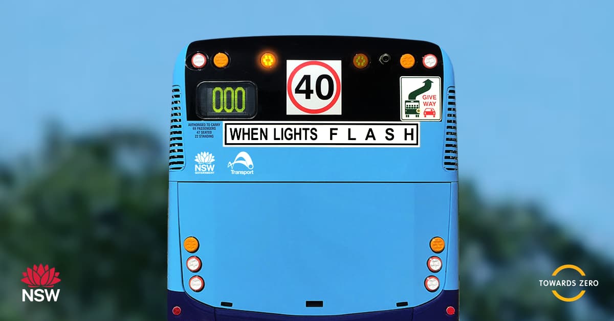 Bus flashing lights Term 2 2024 campaign